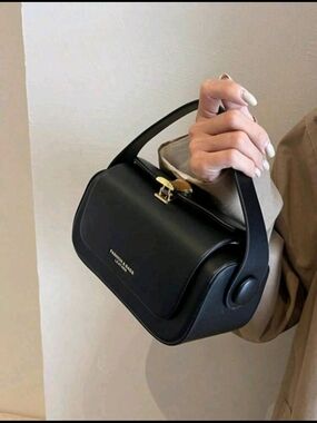 Black Structured Top-Handle Women's Handbag